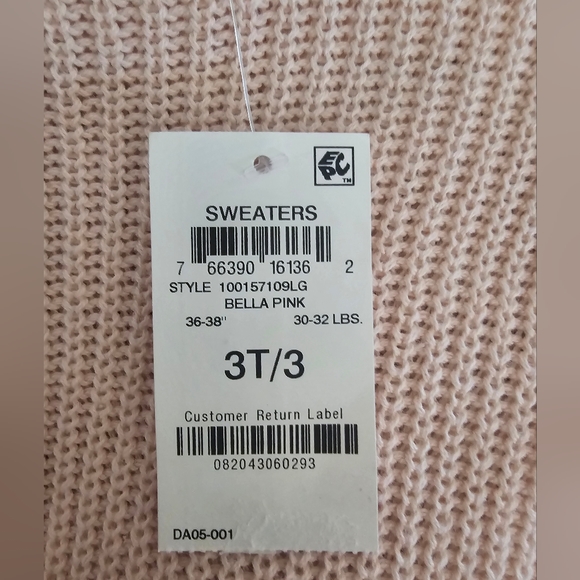 💕HP💕NWT Epic Threads Girls Pink Ombre Sweater ~ 3T - Picture 2 of 4